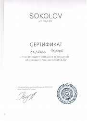 Sokolov сертификат Елизавета Фролова